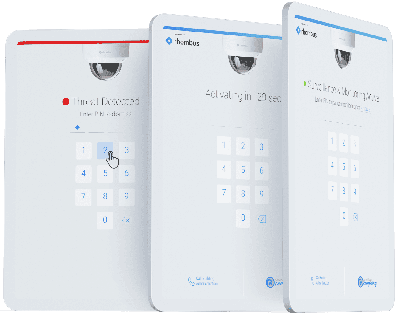 Rhombus business security alarm monitoring pads for commercial security