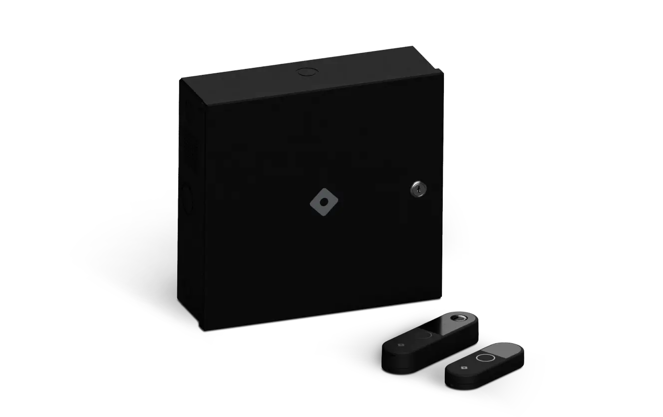 Rhombus access control components include the DC20 door controller alongside DR20 and DR40 door readers. This comprehensive door access control system allows seamless integration for remote management, connects with security cameras, analyzes access patterns, and helps prevent security breaches, enhancing building protection