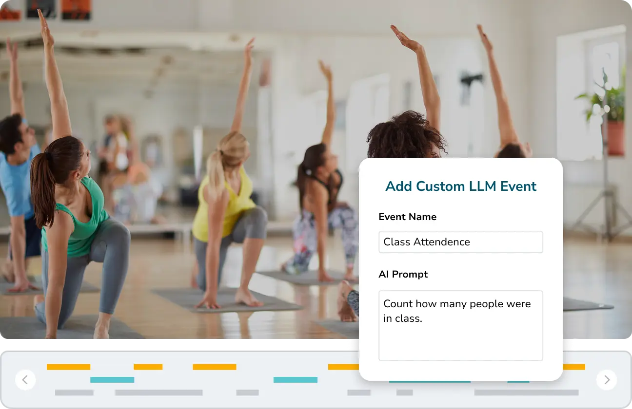 ai insights custom LLM event for class attendance of a yoga class