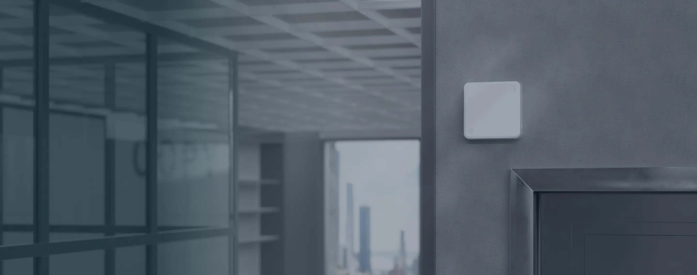 A rhombus DC10 access control device mounted on a wall, ready for continuous duty to monitor site events and manage entry.