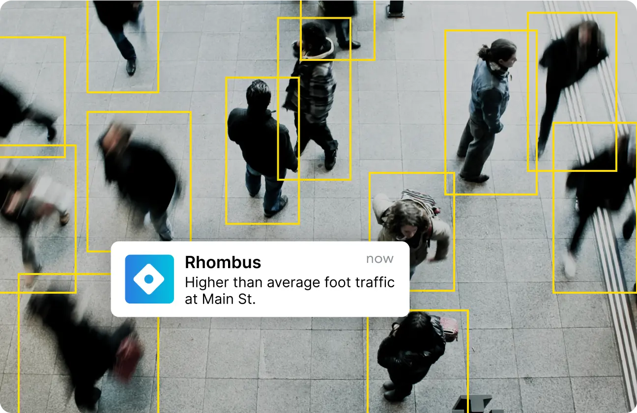 Rhombus alert for higher than average foot traffic