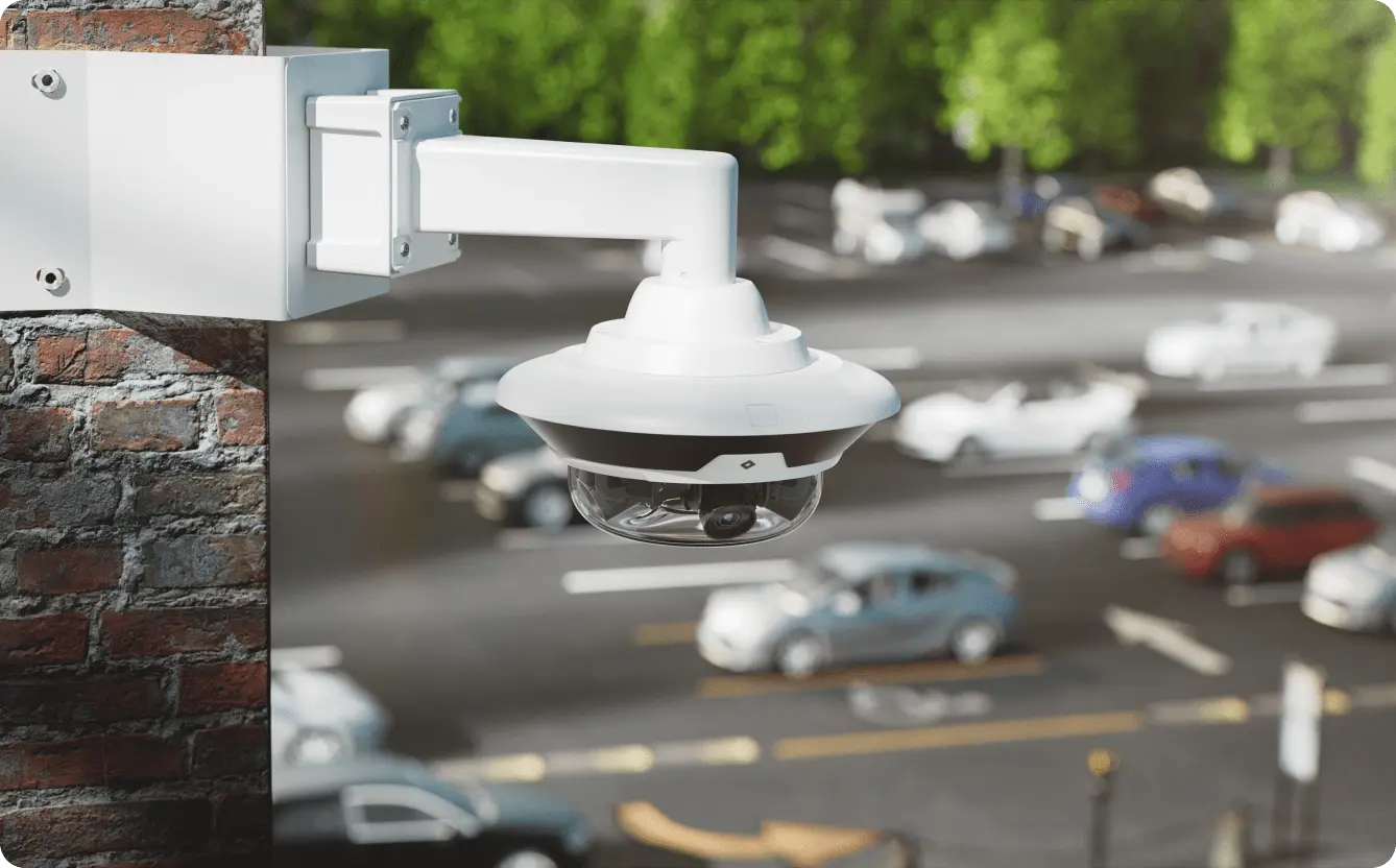 Multi sensor security cameras installed in parking lots to improve safety and emergency responses