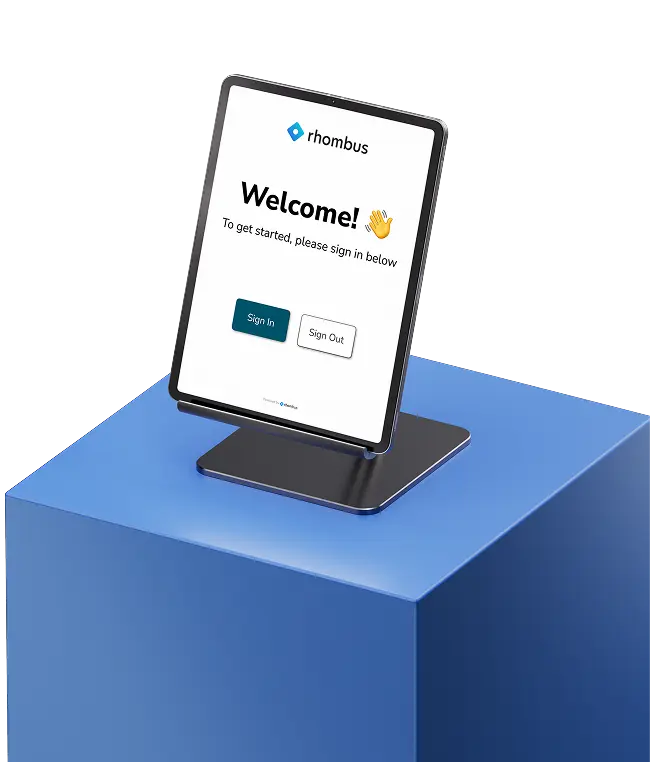 Rhombus Guest app shown on a mobile phone
