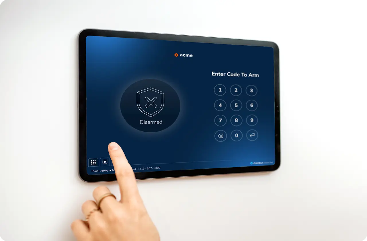 Rhombus business security alarm monitoring pads for commercial security