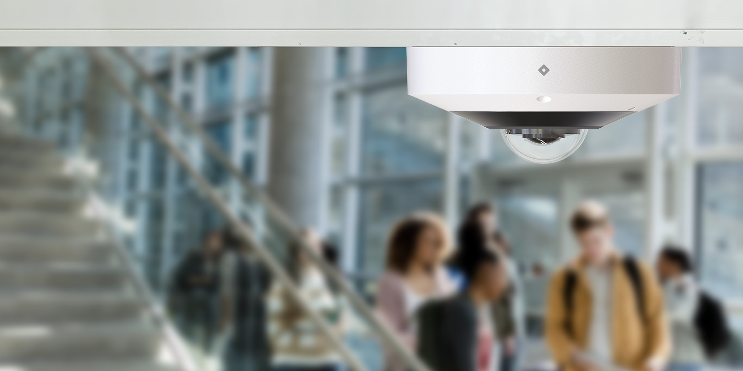 Rhombus R360S Fisheye Camera Provides 360° Coverage Rhombus R360S Fisheye Camera Deployed in Hallway