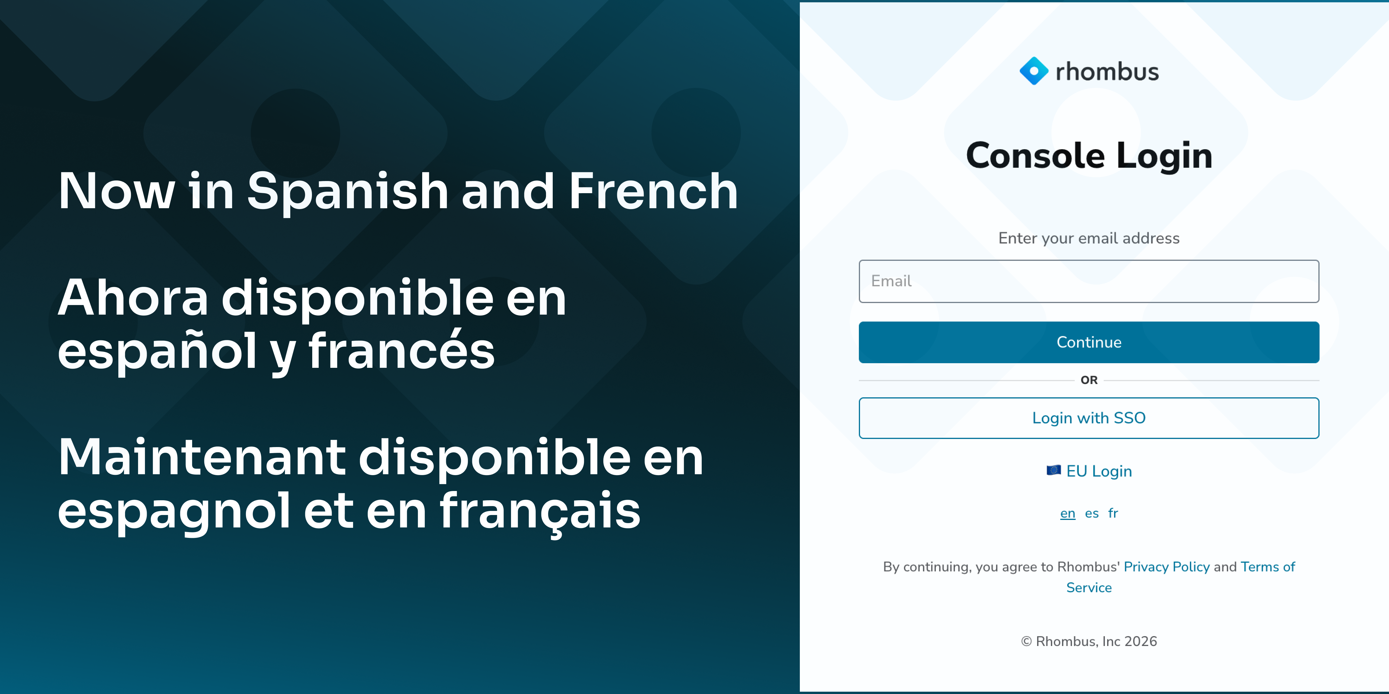 Rhombus Console in Spanish and French