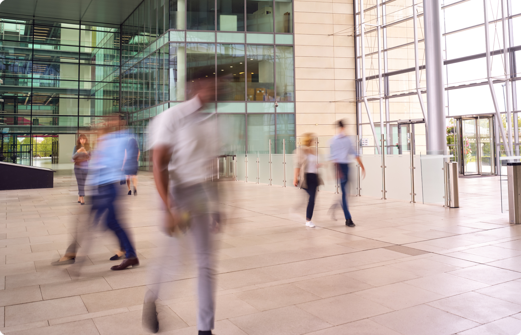 people walking outside a building