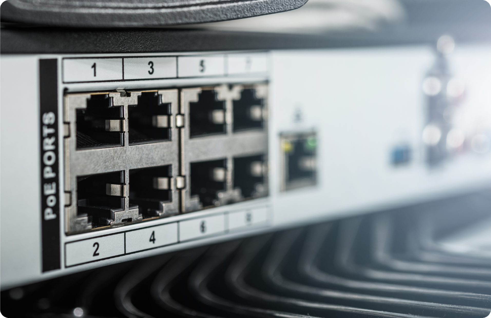 A networking switch with cable ports