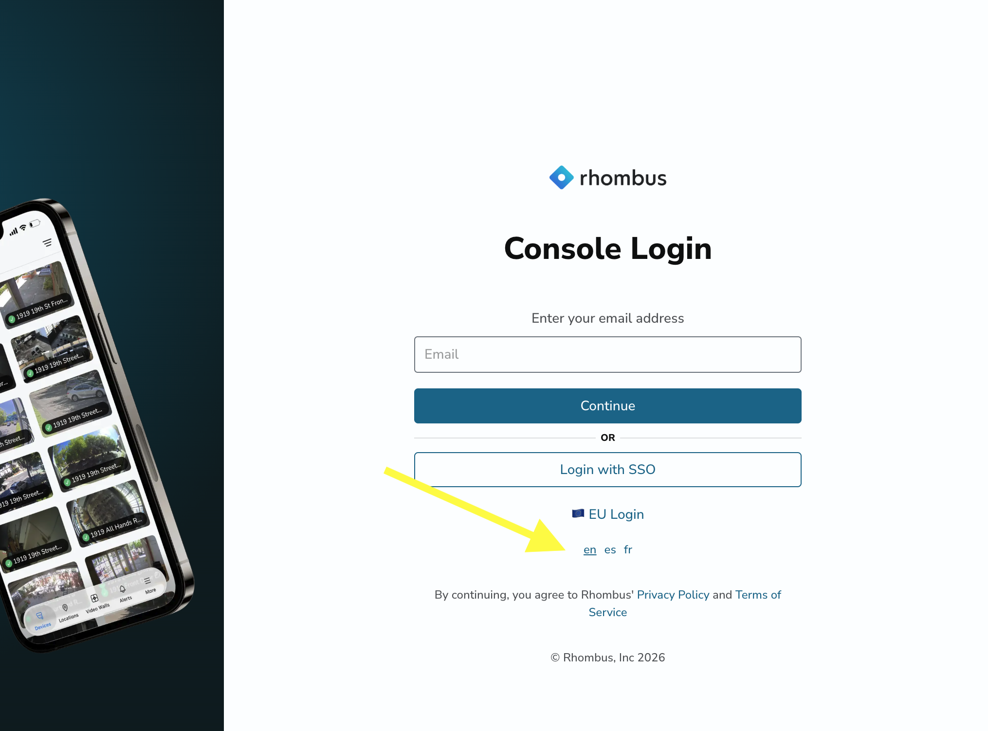 Select a language at log in Select a language at log in
