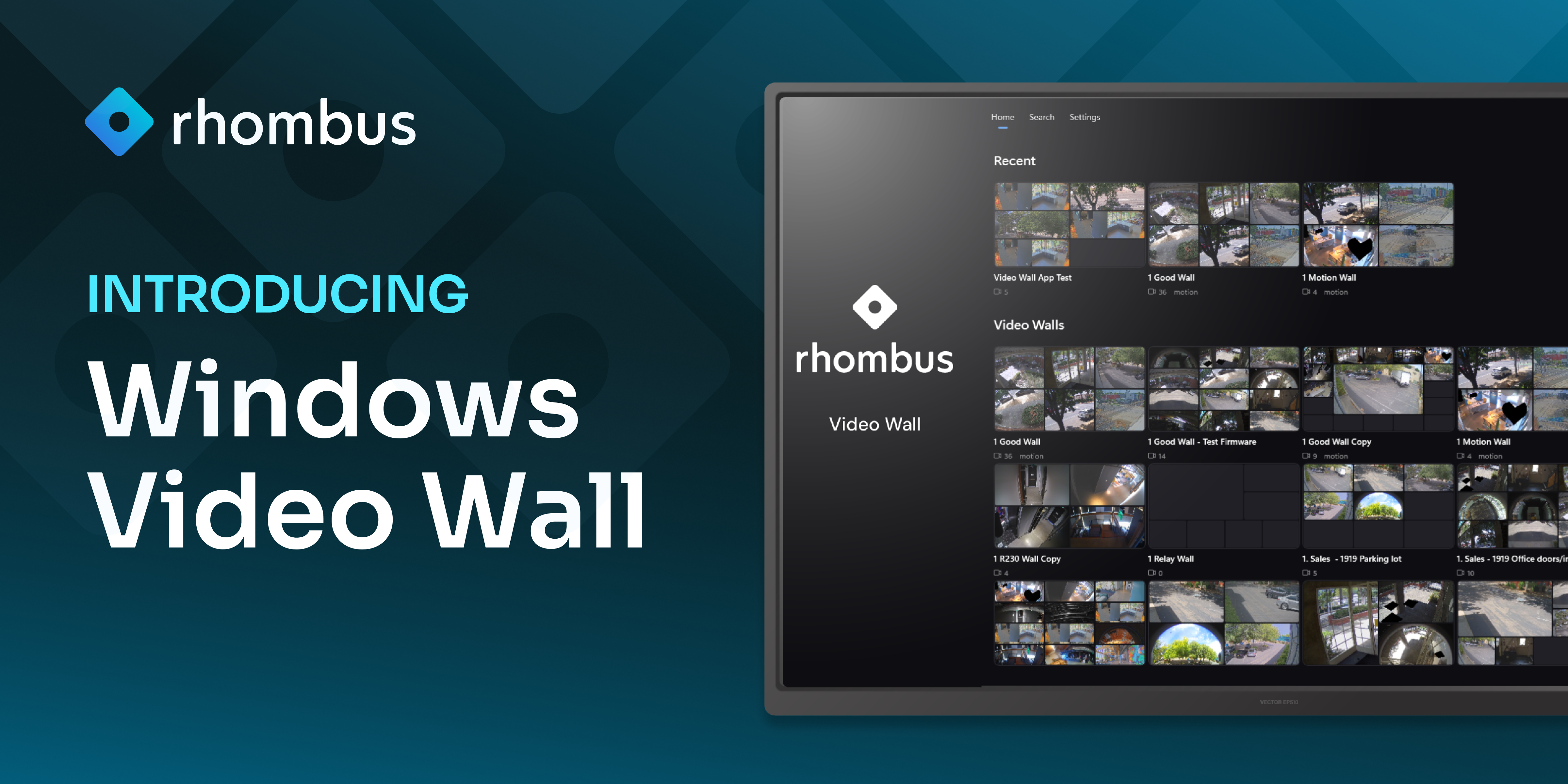 Rhombus Windows Video Wall