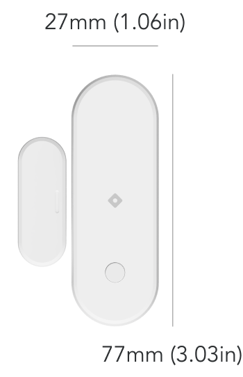 D20 Commercial IoT Sensor for Entry Monitoring sensor with dimensions