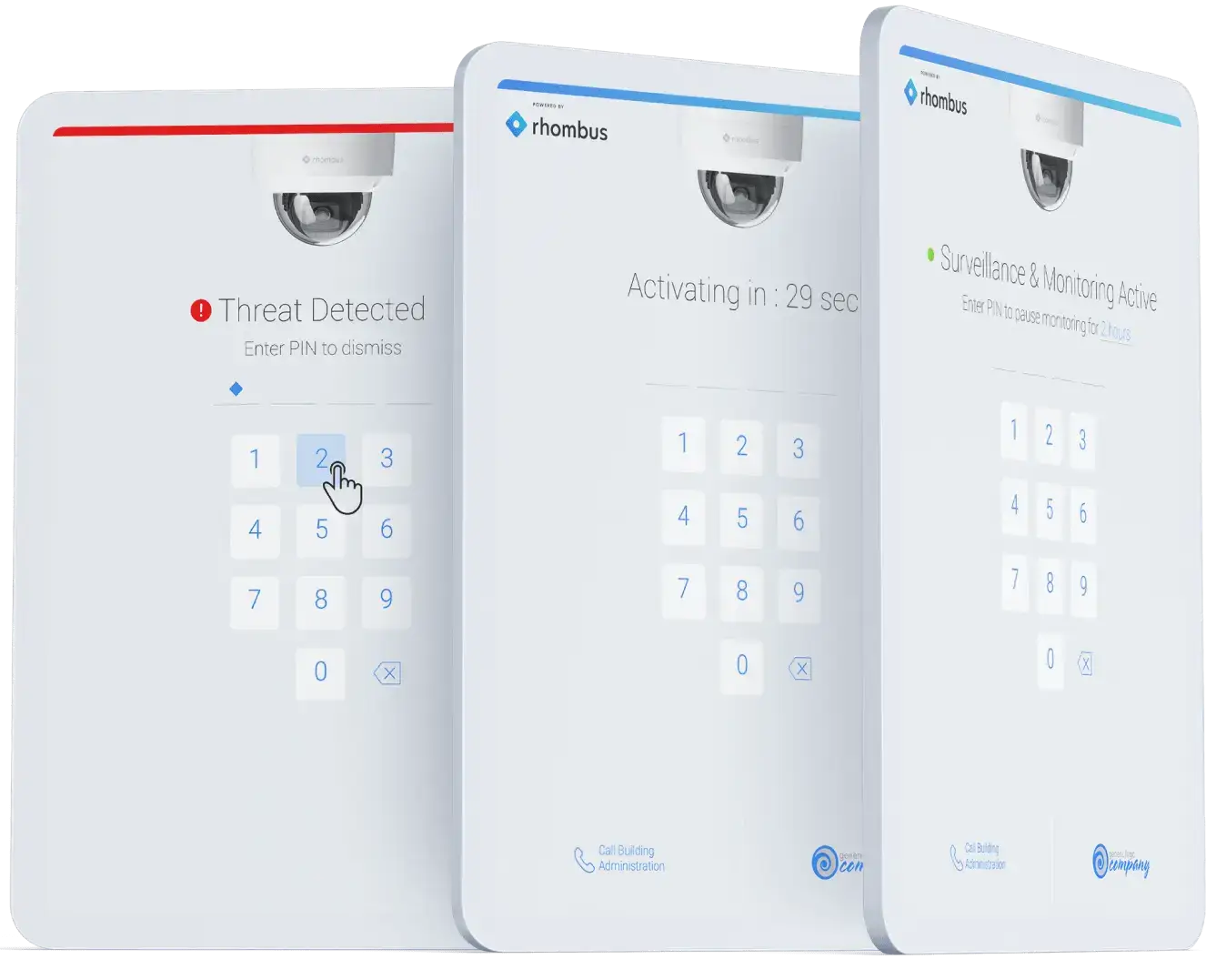 Rhombus business security alarm monitoring pads for commercial security